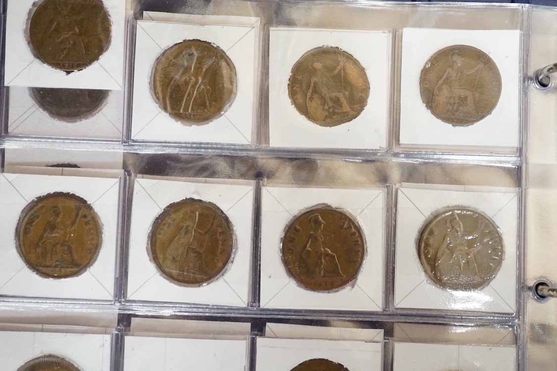 Three albums of George V to Queen Elizabeth II pre decimal coins an album of post war Commonwealth and World coins, other coin sets, commemorative crowns etc (1 box)